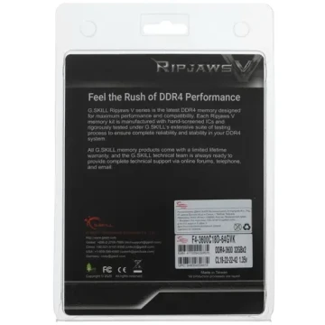 Оперативная память 64 Gb 3600 MHz G.Skill RIPJAWS V Black (F4-3600C18D-64GVK)