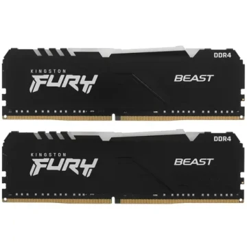 Оперативная память 16 Gb 3600 MHz Kingston FURY BEAST RGB Black (KF436C17BBAK2/16)