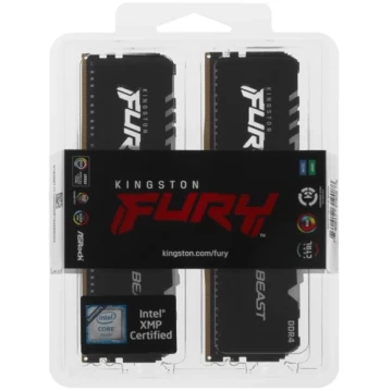 Оперативная память 16 Gb 3600 MHz Kingston FURY BEAST RGB Black (KF436C17BBAK2/16)