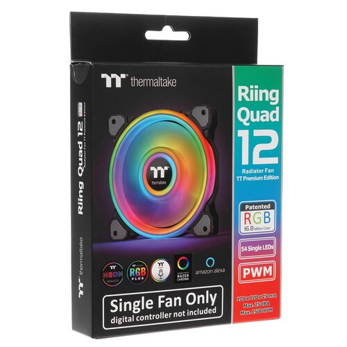 Вентилятор для корпуса Thermaltake Riing Quad 12 Radiator TT Premium Edition RGB CL-F088-PL12SW-C