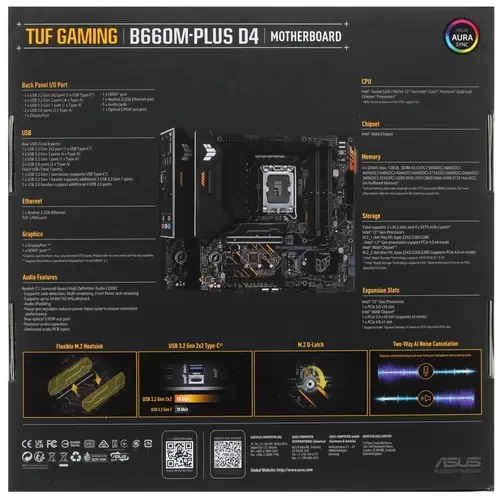 Материнская плата ASUS TUF GAMING B660M-PLUS D4 90MB1940-M0EAY0