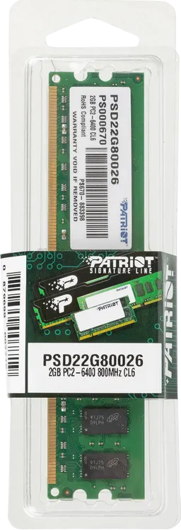 Оперативная память 2 Gb 800 MHz PATRIOT SL (PSD22G80026)