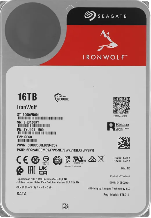 Жесткий диск Seagate 16000 Gb IRONWOLF NAS (ST16000VN001)