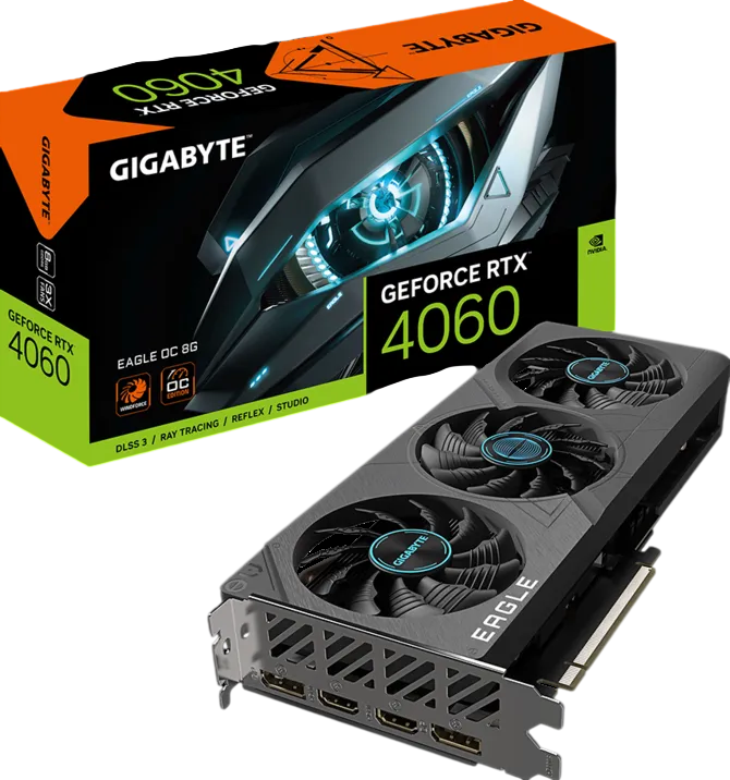 Видеокарта Gigabyte (GV-N4060EAGLE OC-8GD) GeForce RTX 4060 8GB EAGLE OC