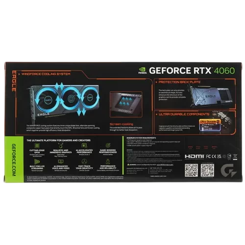 Видеокарта Gigabyte (GV-N4060EAGLE OC-8GD) GeForce RTX 4060 8GB EAGLE OC