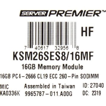 Оперативная память 16 Gb 2666 MHz Kingston Server Premier (KSM26SES8/16MF)