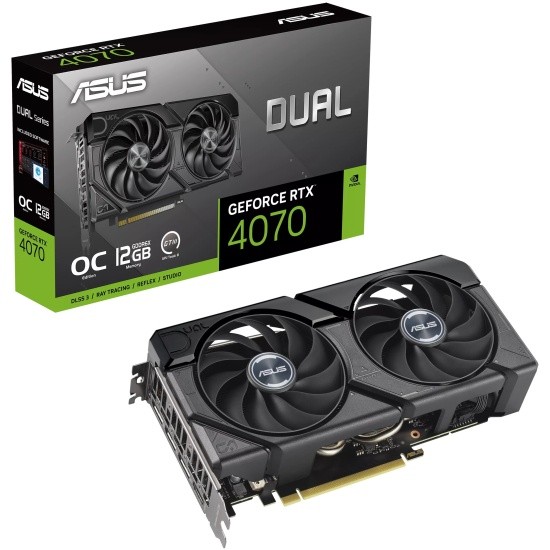 Видеокарта ASUS (DUAL-RTX4070-O12G-EVO) GeForce RTX 4070 12GB DUAL EVO 90YV0J15-M0NA00