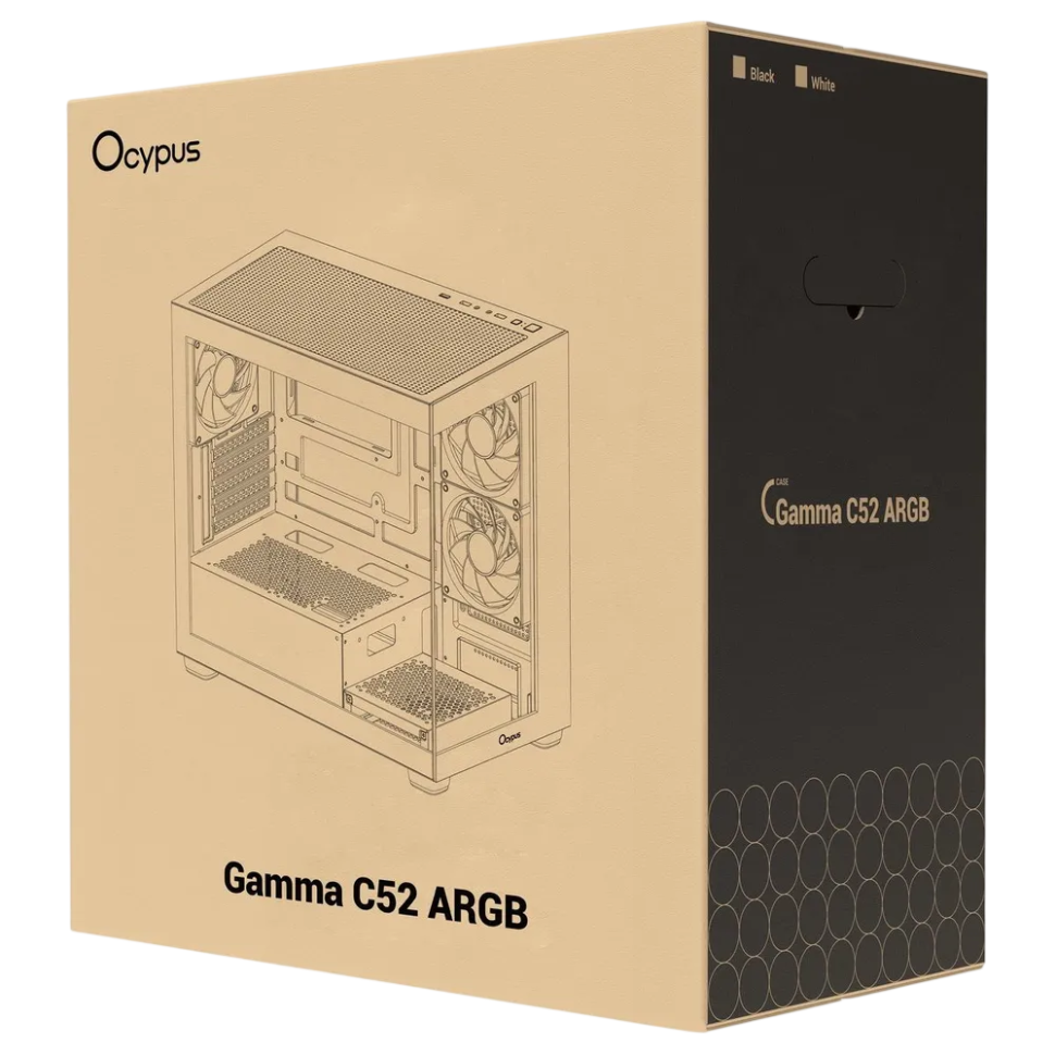 Компьютерный корпус Ocypus Gamma C52 WH TG ARGB White (Gamma-C52-W-HD300XX-GL)