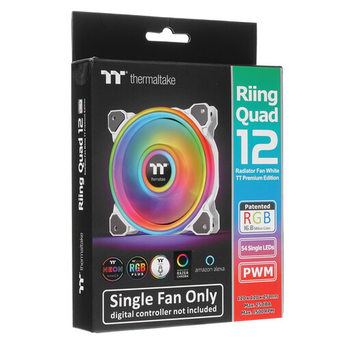 Вентилятор для корпуса Thermaltake Riing Quad 12 Radiator TT Premium Edition RGB CL-F100-PL12SW-C