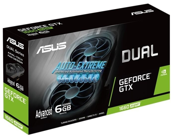 Видеокарта ASUS (DUAL-GTX1660S-A6G-EVO) GeForce GTX 1660 SUPER 6GB DUAL Advanced EVO