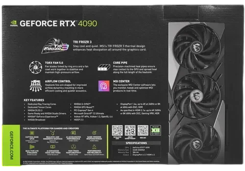 Видеокарта MSI (RTX 4090 GAMING X SLIM 24G) GeForce RTX 4090 24GB GAMING X SLIM