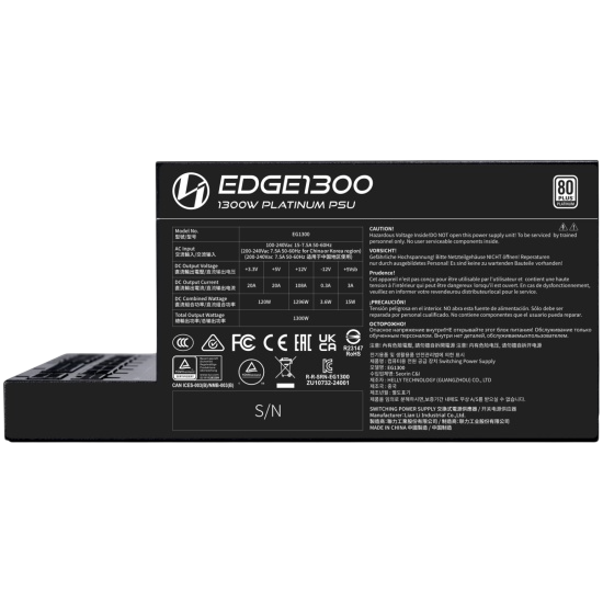 Блок питания Lian Li 1300W EG1300 Black (G9P.EG1300.BE00.RU) 16 Pin (PCIe 5.1 Connector Cable Details)