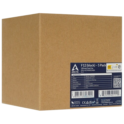 Комплект вентиляторов для корпуса Arctic Cooling F12 Value pack Black (ACFAN00248A)