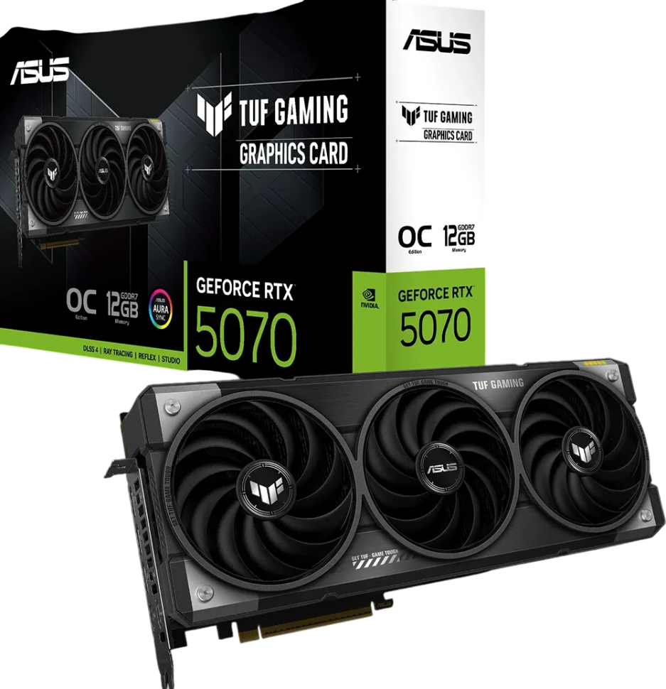 Видеокарта ASUS (TUF-RTX5070-O12G-GAMING) GeForce RTX 5070 12GB TUF GAMING OC 90YV0LZ0-M0NA00