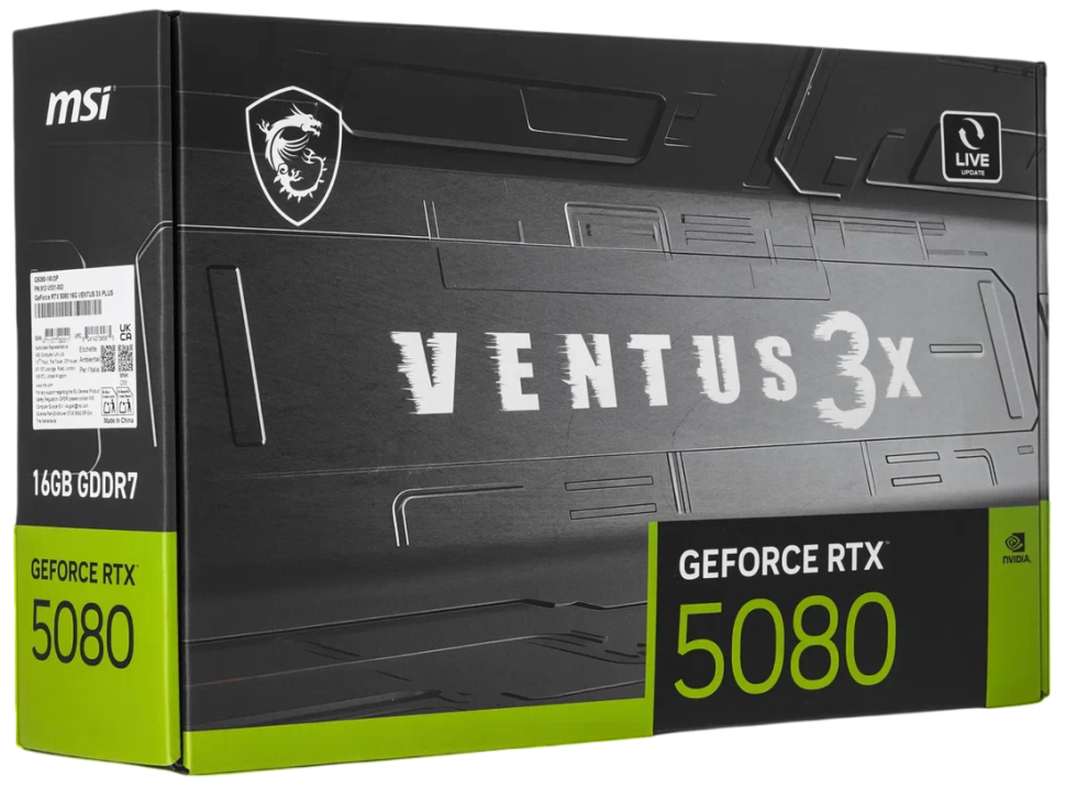 Видеокарта MSI (G5080-16V3P) GeForce RTX 5080 16G VENTUS 3X PLUS