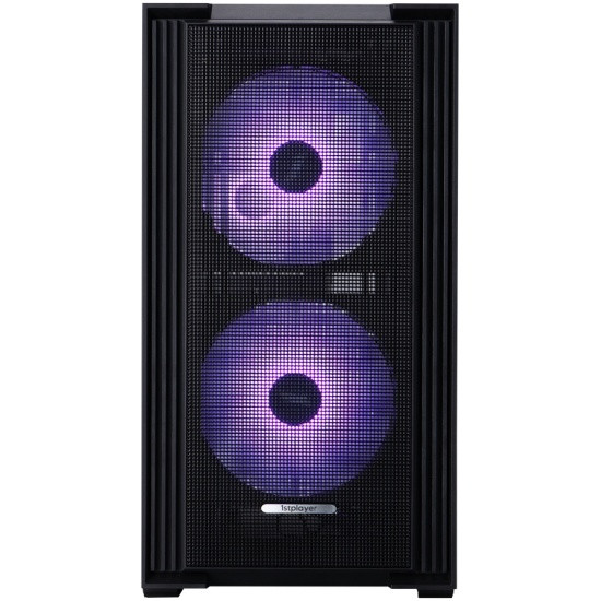 Компьютерный корпус 1STPLAYER AU6 ARGB Black (AU6-BK-2FA7-14-2FA7R-1FA7)