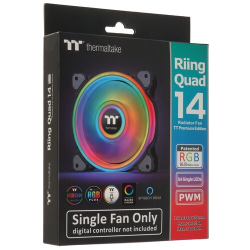 Вентилятор для корпуса Thermaltake Riing Quad 14 Radiator TT Premium Edition RGB CL-F089-PL14SW-C