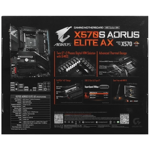 Материнская плата GIGABYTE X570S AORUS ELITE AX