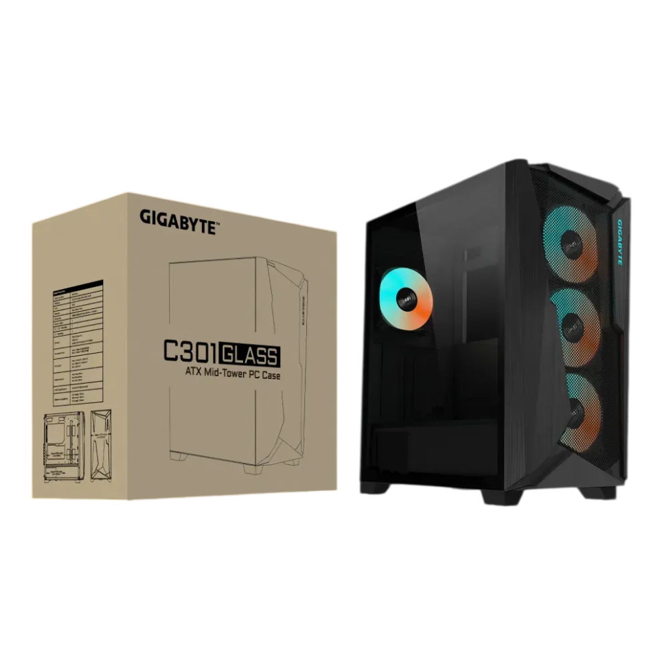 Компьютерный корпус Gigabyte C301 Glass TG Black (GB-C301G)