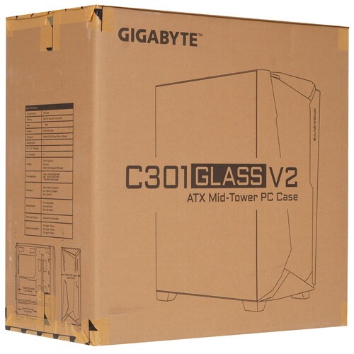 Компьютерный корпус Gigabyte C301 Glass TG Black GB-C301G