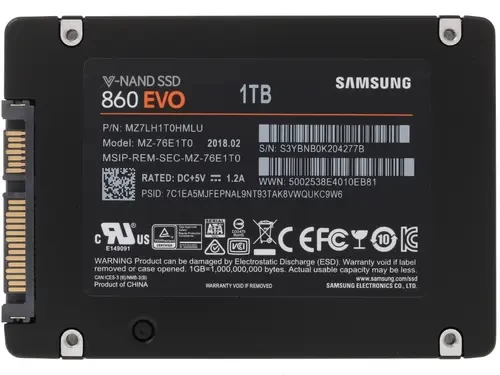 Твердотельный накопитель Samsung 1Tb MZ-76E1T0BW 860 EVO
