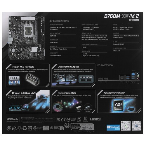 Материнская плата ASRock B760M-H2/M.2