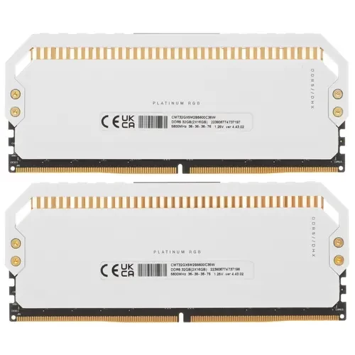Оперативная память 32 Gb 5600 MHz Corsair DOMINATOR PLATINUM RGB White (CMT32GX5M2B5600C36W)