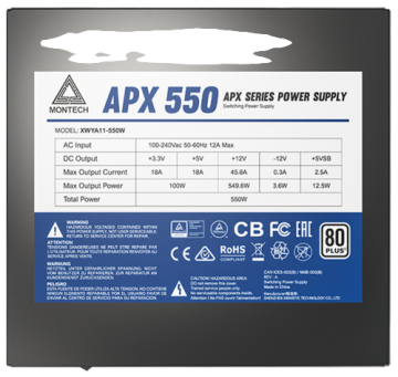 Блок питания Montech 550W APX Black (XWYA11-550W)