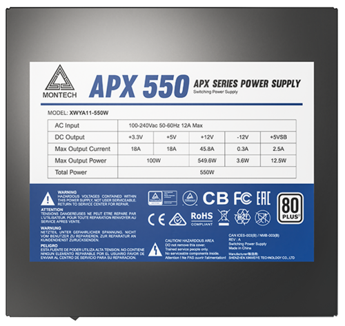 Блок питания Montech 550W APX Black (XWYA11-550W)