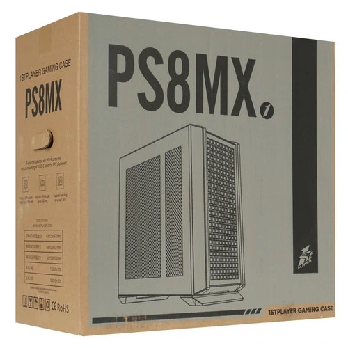 Компьютерный корпус 1STPLAYER PROSTATION 8 MAX Black (PS8MX-BK-4F)