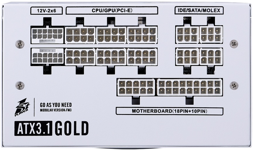 Блок питания 1STPLAYER 1200W NGDP GOLD White (HA-1200BA4-WH) 16 Pin (PCIe 5.1 Connector Cable Details)