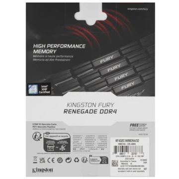 Оперативная память 32 Gb 3200 MHz Kingston FURY Renegade Black/Gray (KF432C16RB2K4/32)