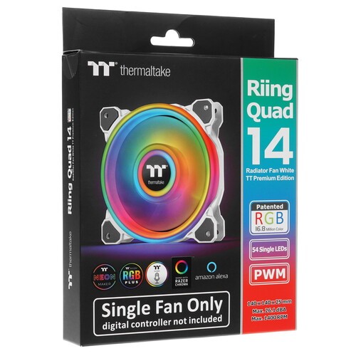Вентилятор для корпуса Thermaltake Riing Quad 14 Radiator TT Premium Edition RGB CL-F101-PL14SW-C