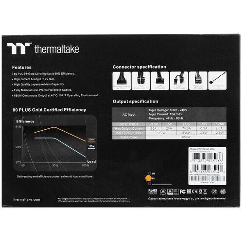 Блок питания Thermaltake 850W TOUGHPOWER 850  PS-TPD-0850FNFAGE-2