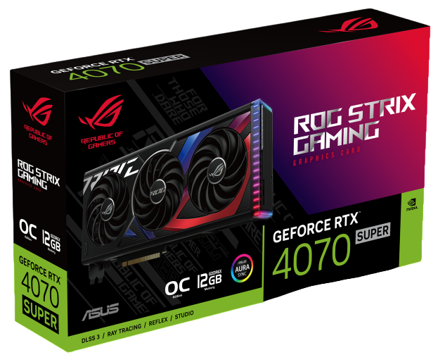 Видеокарта ASUS (ROG-STRIX-RTX4070S-O12G-GAMING) GeForce RTX 4070 SUPER 12GB ROG STRIX OC GAMING 90YV0KD0-M0NA00