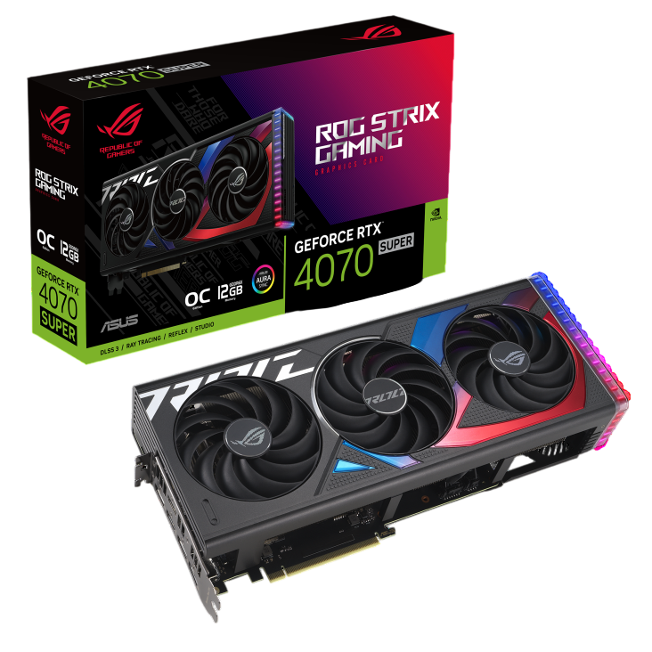 Видеокарта ASUS (ROG-STRIX-RTX4070S-O12G-GAMING) GeForce RTX 4070 SUPER 12GB ROG STRIX OC GAMING 90YV0KD0-M0NA00