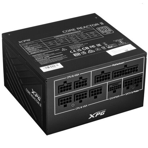Блок питания ADATA XPG 850W CORE REACTOR II Black (COREREACTORII850G-BKCEU) (PCIe 5.0 Connector Cable Details)