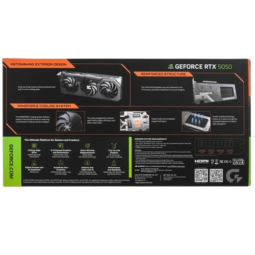 Видеокарта Gigabyte (GV-N5050GAMING OC-8GD) GeForce RTX 5050 8GB