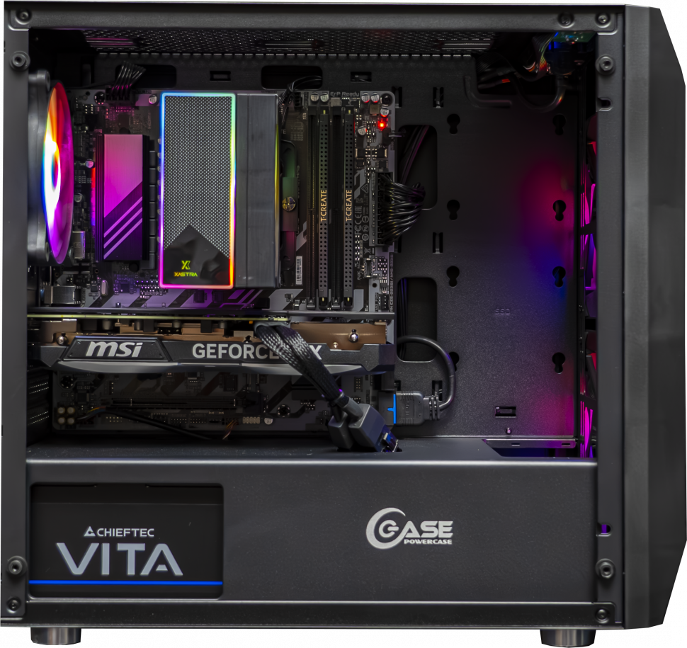 Игровой компьютер AMD Ryzen 7 7700/RTX5070 12Gb/DDR5 32Gb/SSD 1Tb/750W/mATX