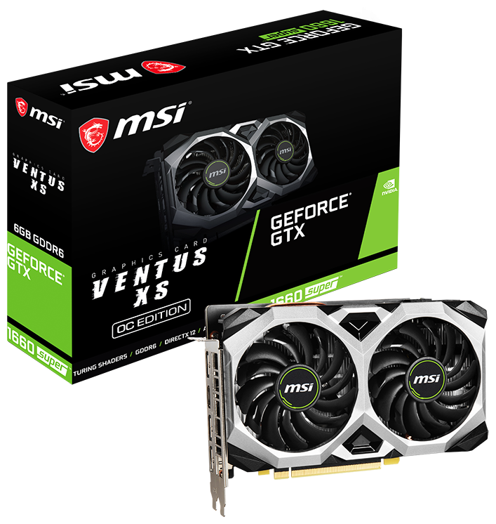 Видеокарта MSI (GTX 1660 SUPER VENTUS XS OC RU) GeForce GTX 1660 SUPER 6GB VENTUS XS OC