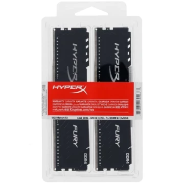 Оперативная память 64 Gb 3200 MHz Kingston HYPERX FURY Black (HX432C16FB3K2/64)