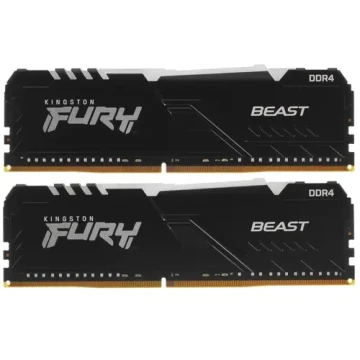 Оперативная память 64 Gb 3600 MHz Kingston FURY BEAST Black RGB (KF436C18BBAK2/64)