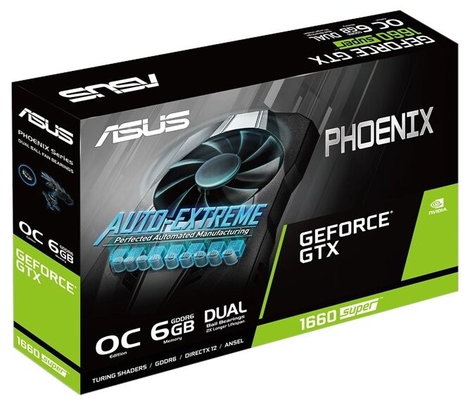 Видеокарта ASUS (PH-GTX1660S-O6G) GeForce GTX 1660 SUPER 6GB Phoenix OC