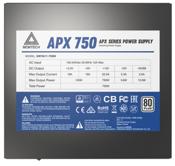 Блок питания Montech 750W APX Black (XWYA11-750W)