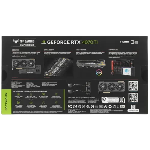 Видеокарта ASUS (TUF-RTX4070TI-O12G-GAMING) GeForce RTX 4070 Ti 12GB TUF GAMING OC 90YV0IJ0-M0NA00