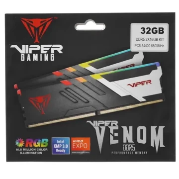 Оперативная память 32 Gb 6800 MHz PATRIOT VIPER VENOM RGB (PVVR532G680C34K)