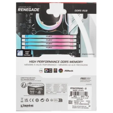 Оперативная память 32 Gb 6400 MHz Kingston FURY Renegade RGB White (KF564C32RWAK2-32)