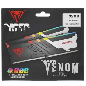 Оперативная память 32 Gb 6200 MHz PATRIOT VIPER VENOM RGB (PVVR532G620C40K)