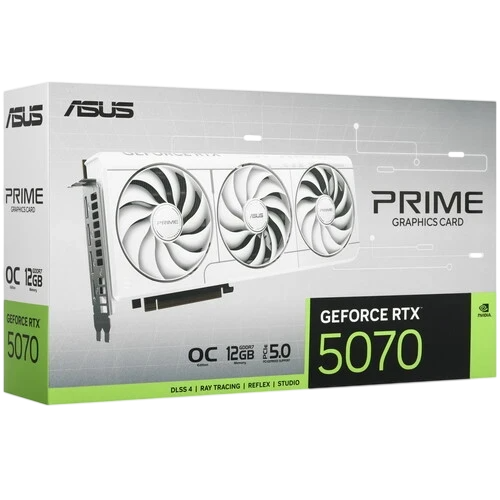 Видеокарта ASUS (PRIME-RTX5070-O12G-WHITE) GeForce RTX 5070 12GB PRIME OC WHITE (90YV0M19-M0NA00)