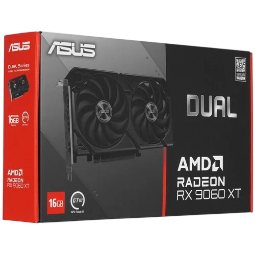 Видеокарта ASUS (DUAL-RX9060XT-16G) Radeon RX 9060 XT 16GB DUAL (90YV0LG2-M0NA00)